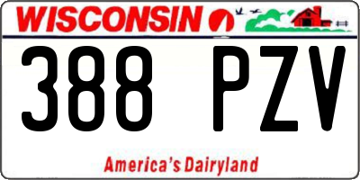 WI license plate 388PZV
