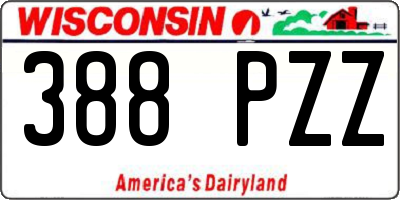 WI license plate 388PZZ