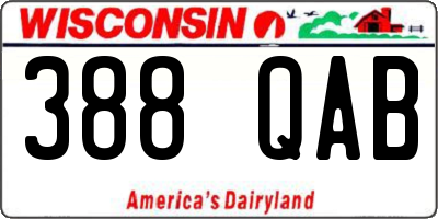 WI license plate 388QAB