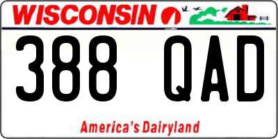 WI license plate 388QAD