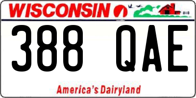 WI license plate 388QAE