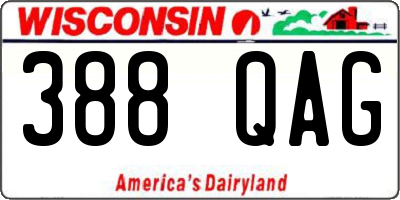WI license plate 388QAG