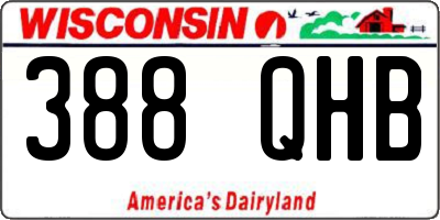 WI license plate 388QHB