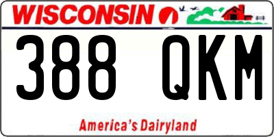 WI license plate 388QKM
