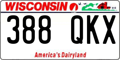 WI license plate 388QKX