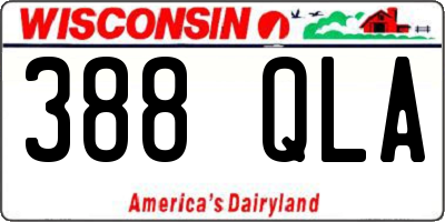 WI license plate 388QLA