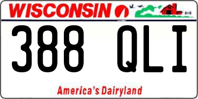 WI license plate 388QLI