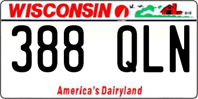 WI license plate 388QLN