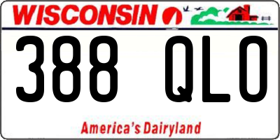 WI license plate 388QLO