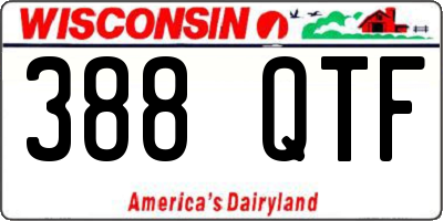 WI license plate 388QTF
