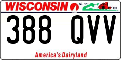 WI license plate 388QVV