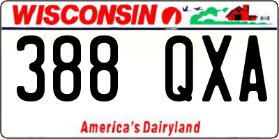 WI license plate 388QXA