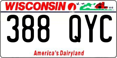 WI license plate 388QYC
