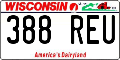 WI license plate 388REU