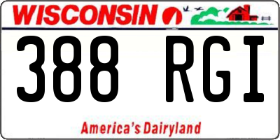 WI license plate 388RGI