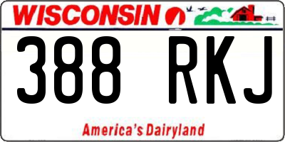 WI license plate 388RKJ