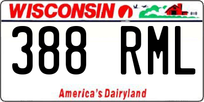 WI license plate 388RML