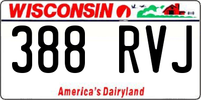 WI license plate 388RVJ