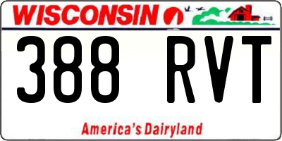 WI license plate 388RVT