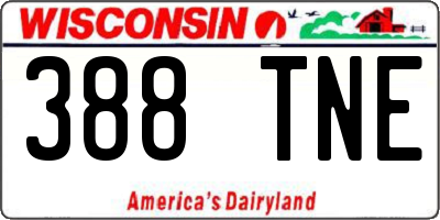 WI license plate 388TNE