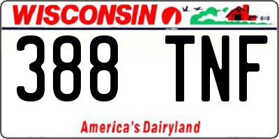 WI license plate 388TNF