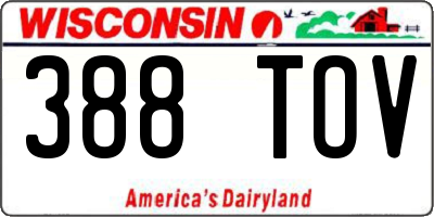 WI license plate 388TOV