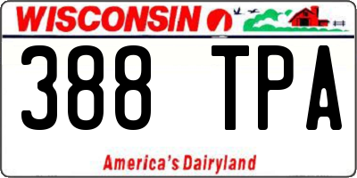 WI license plate 388TPA