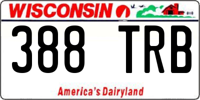 WI license plate 388TRB