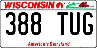 WI license plate 388TUG