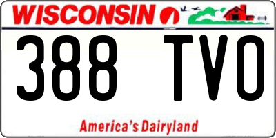 WI license plate 388TVO