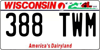 WI license plate 388TWM