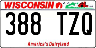 WI license plate 388TZQ