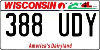WI license plate 388UDY