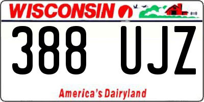 WI license plate 388UJZ