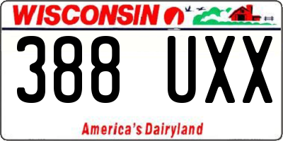 WI license plate 388UXX