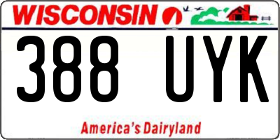 WI license plate 388UYK