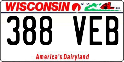 WI license plate 388VEB