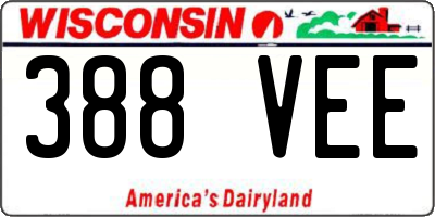 WI license plate 388VEE