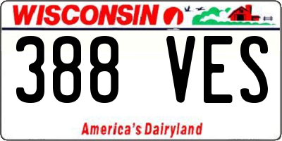WI license plate 388VES