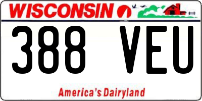 WI license plate 388VEU