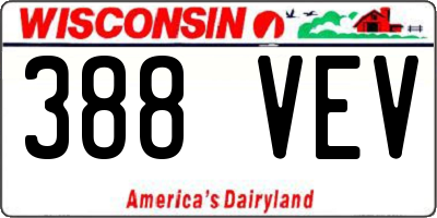 WI license plate 388VEV