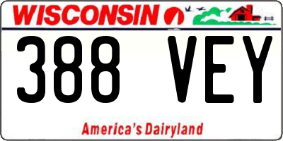 WI license plate 388VEY
