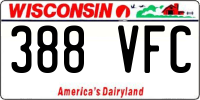 WI license plate 388VFC