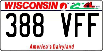 WI license plate 388VFF