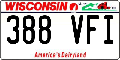 WI license plate 388VFI
