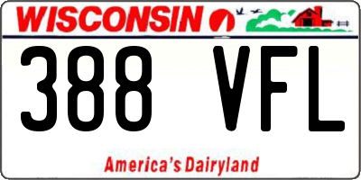 WI license plate 388VFL
