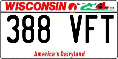 WI license plate 388VFT