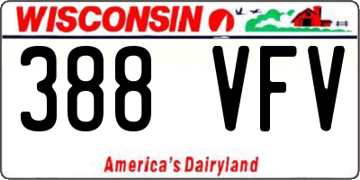 WI license plate 388VFV