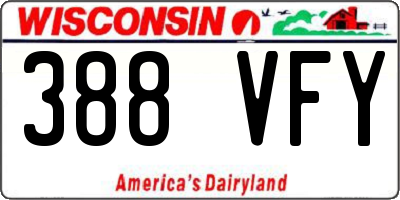 WI license plate 388VFY