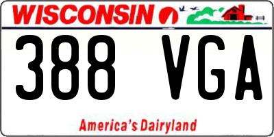 WI license plate 388VGA